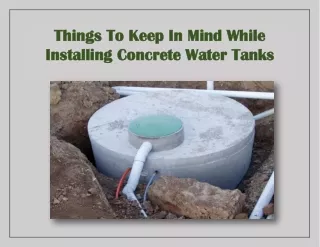 PDF: Things To Keep In Mind While Installing Concrete Water Tanks