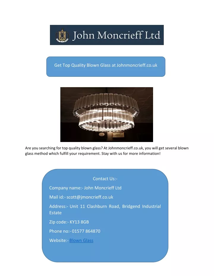 get top quality blown glass at johnmoncrieff co uk