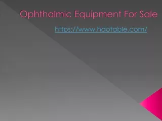 Ophthalmic Equipment For Sale
