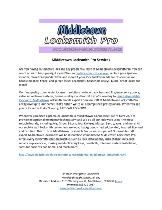 Middletown Locksmith Pro Services