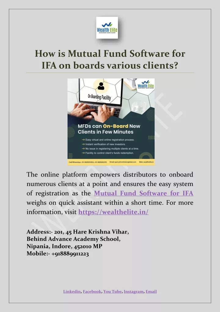 how is mutual fund software for ifa on boards