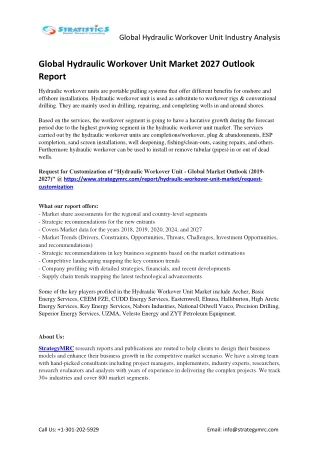 global hydraulic workover unit industry analysis