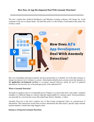how does ai app development deal with anomaly