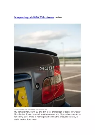 Maxpeedingrods BMW E36 coilovers review
