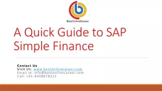 a quick guide to sap simple finance