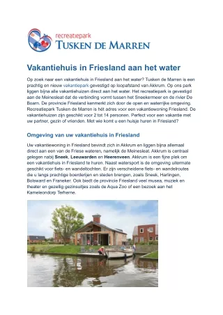 vakantiehuis in friesland aan het water