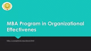 mba program in organizational effectivenes