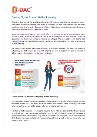 busting myths around online learning covid