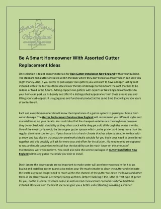 Be a smart homeowner with assorted gutter replacement ideas