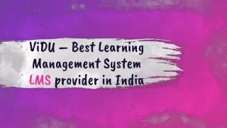 vidu best learning management system lms provider in india