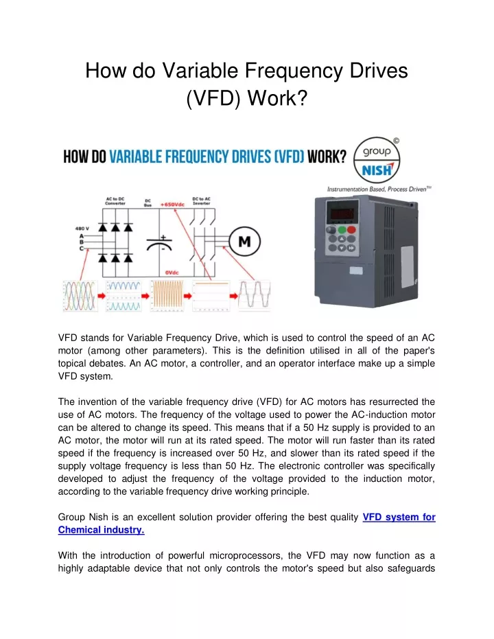 how do variable frequency drives vfd work