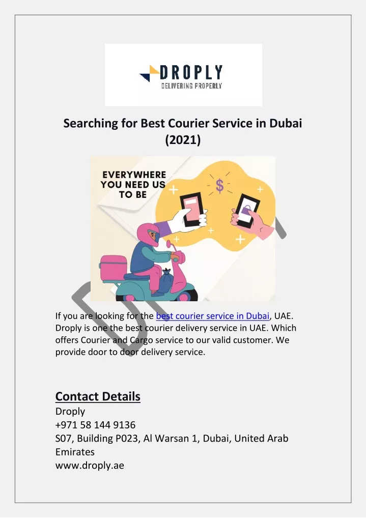 searching for best courier service in dubai 2021