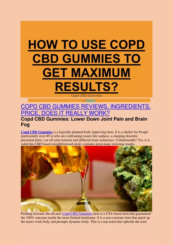 how to use copd cbd gummies to get maximum
