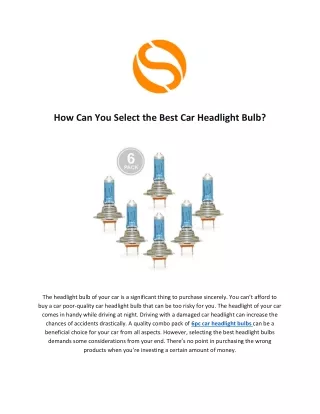 how can you select the best car headlight bulb