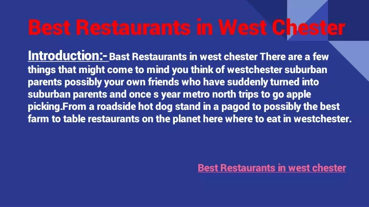 best restaurants in west chester