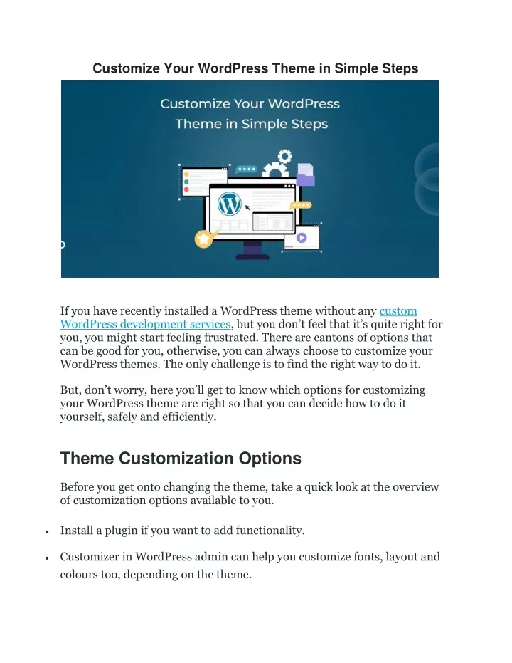 customize your wordpress theme in simple steps