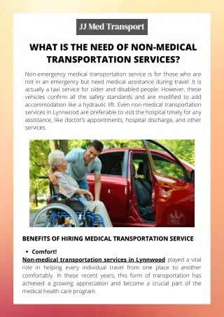 What is the Need of Non-Medical Transportation Services in Lynnwood