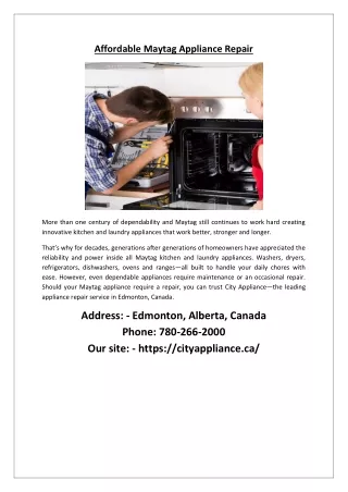 Affordable Maytag Appliance Repair
