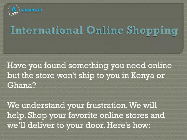 international online shopping