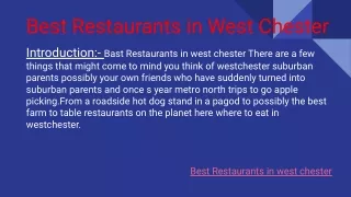 Bast Restaurants in west chester
