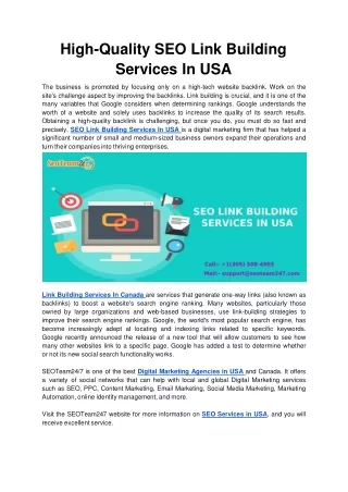 high quality seo link building services