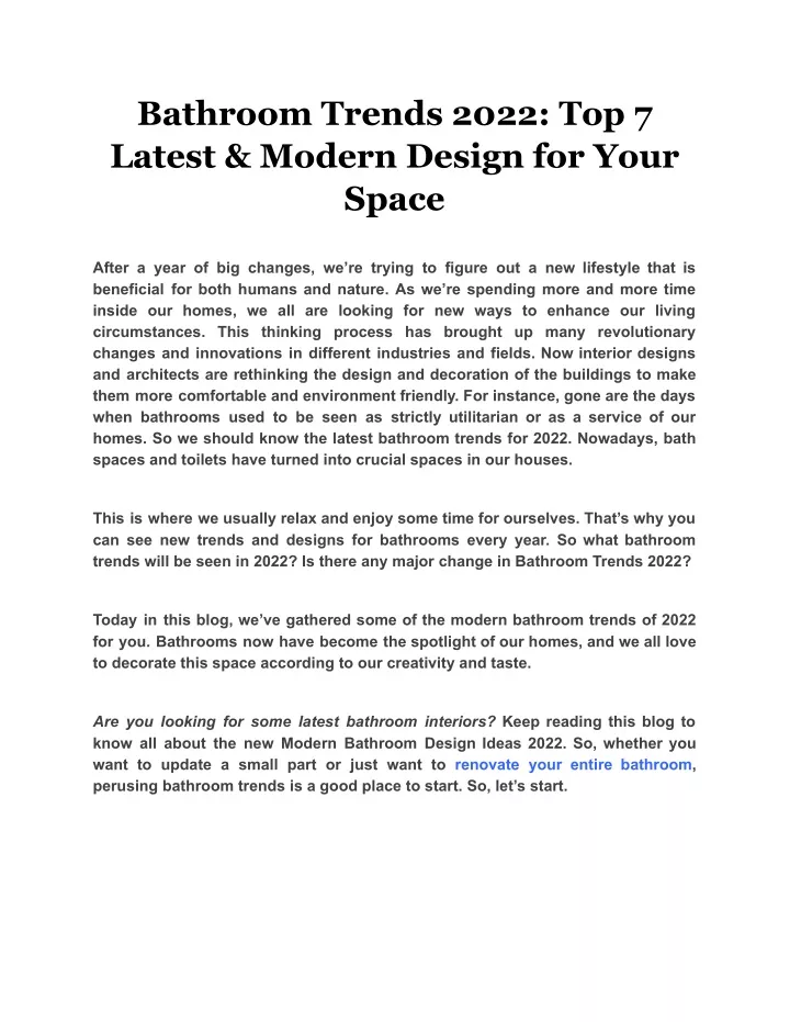bathroom trends 2022 top 7 latest modern design
