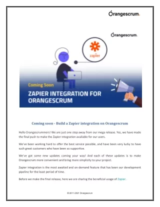 coming soon build a zapier integration