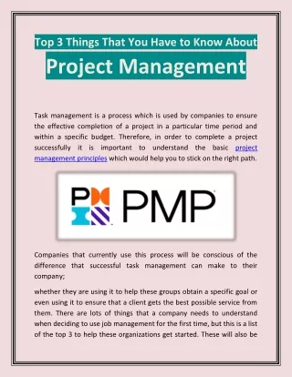 Top 3 Things That You Have to Know About Project Management