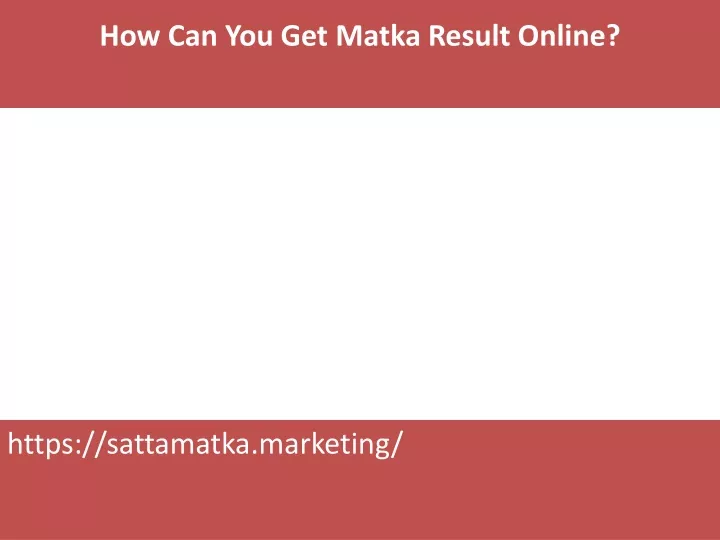 how can you get matka result online