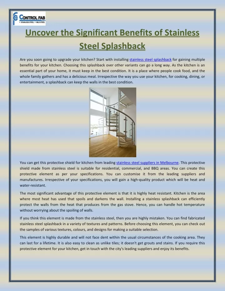 uncover the significant benefits of stainless