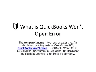 what is quickbooks won t open error