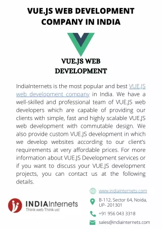 VUE.JS Web Development Company in India