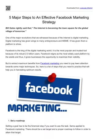5 Major Steps to An Effective Facebook Marketing Strategy