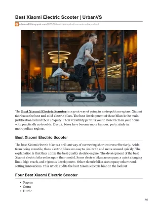 Best Xiaomi Electric Scooter