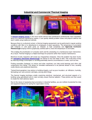 Industrial and Commercial Thermal Imaging (All-techelectrical.co.uk)