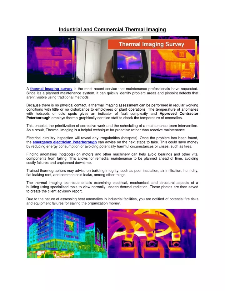 industrial and commercial thermal imaging