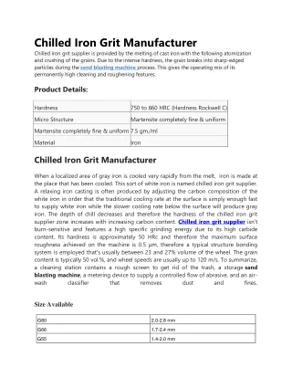 Chilled Iron Grit Manufacturer-converted