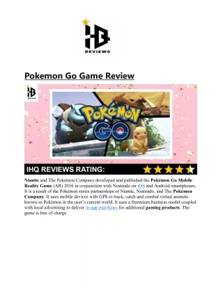 pokemon go game review