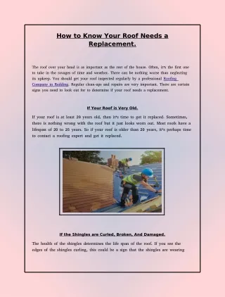 how to know your roof needs a replacement