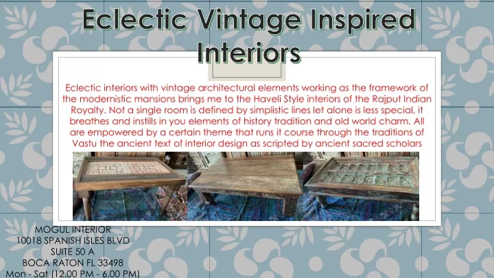 eclectic vintage inspired interiors