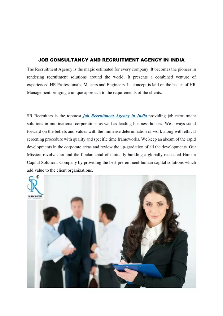 job consultancy and recruitment agency in india