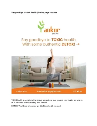 Say goodbye to toxic health _ Online yoga courses