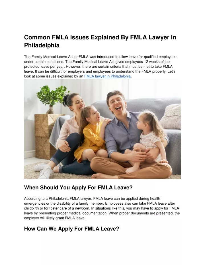 common fmla issues explained by fmla lawyer