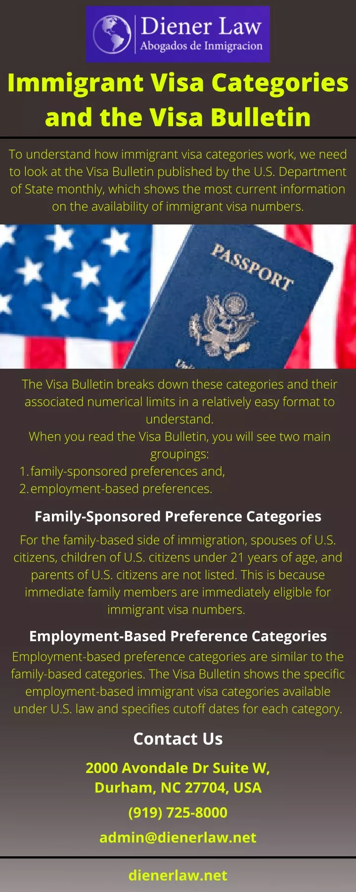 immigrant visa categories and the visa bulletin