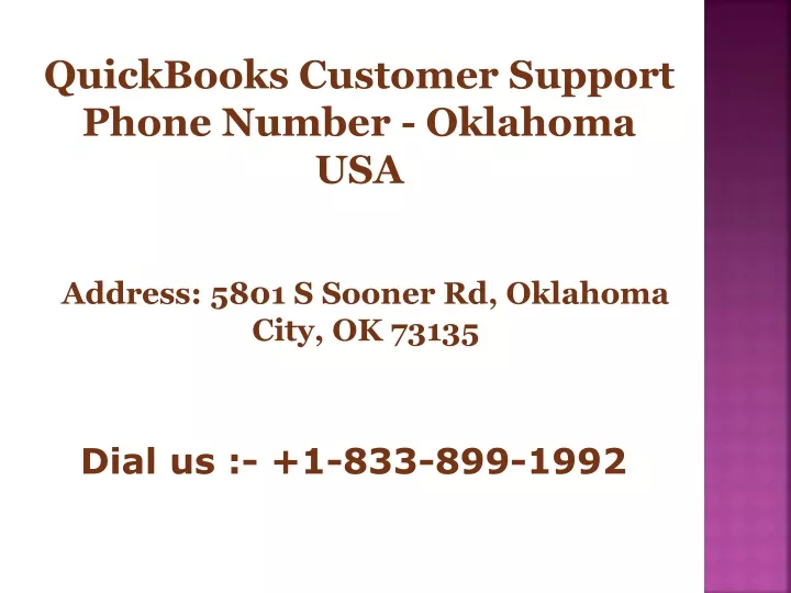quickbooks customer support phone number oklahoma