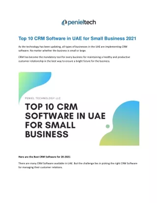 top 10 crm software in uae for small business 2021