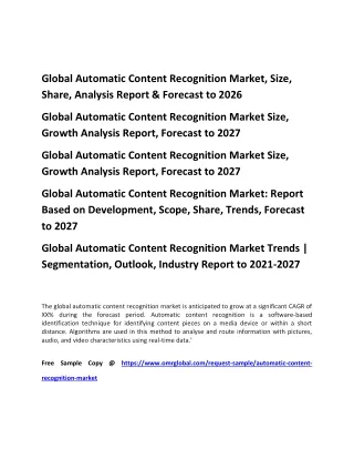 global automatic content recognition market size