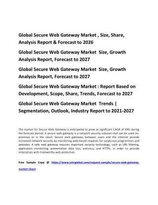 global secure web gateway market size share