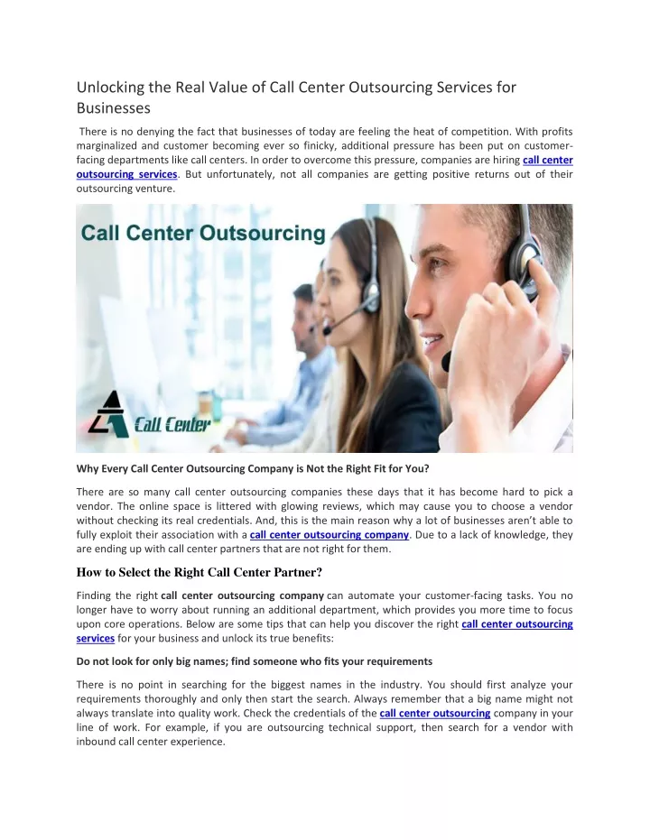 unlocking the real value of call center