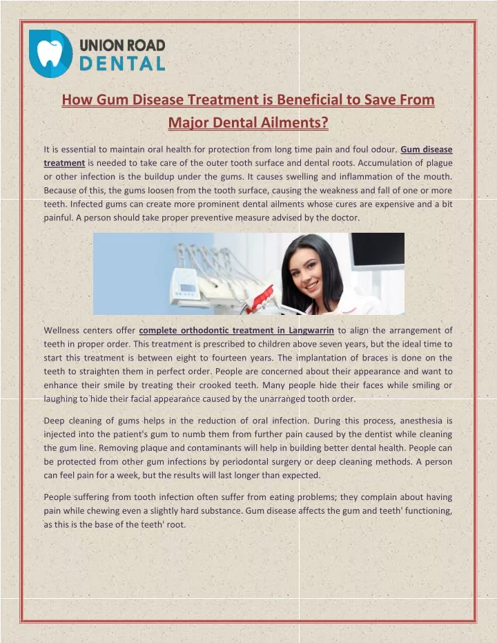 how gum disease treatment is beneficial to save